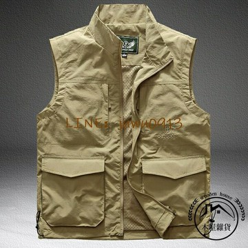 戶外大碼馬甲男春秋男士薄款馬夾多口袋工裝背心寬版潮流男裝【木屋雜貨】