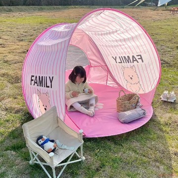 桃園出貨🍂公園帳篷兒童遊戲屋沙灘遮陽防曬野餐帳篷天幕露營一秒速開免搭建