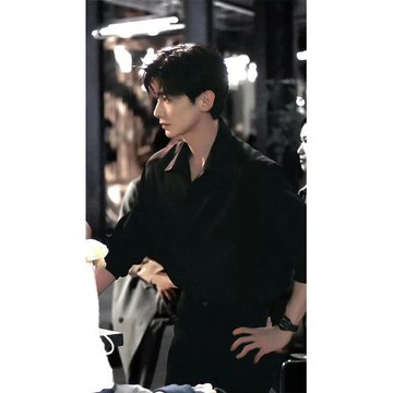 白敬亭同款黑色襯衫男高級感痞帥加絨長袖襯衣西裝內搭人夫感外套