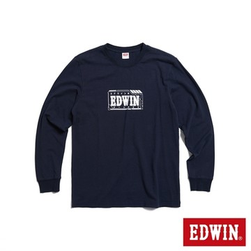 EDWIN 男女裝 東京散策系列 未來視窗長袖T恤-丈青色