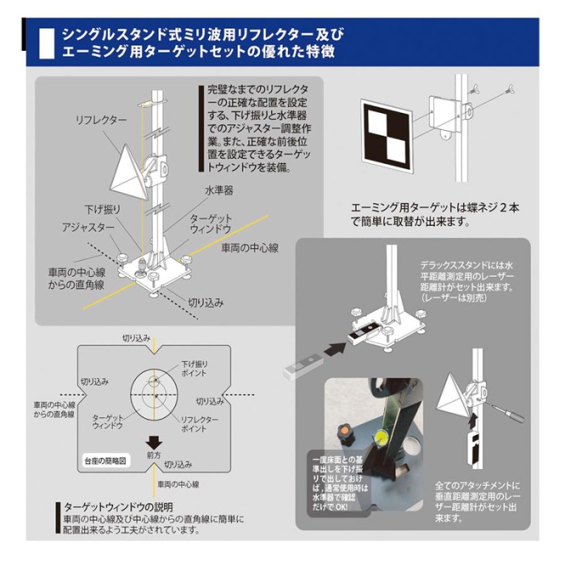 MTO PRO｜校正ツールキット ミリ波レーダーリフレクター＋トヨタ車用ターゲット3種付 TMLS003N ムサシトレイディングオフィス エーミング｜法人様限定  | LINEブランドカタログ