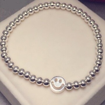 925純銀手鍊 手環-創意笑臉可愛迷人七夕情人節禮物女飾品2款73dp195【獨家進口】【米蘭精品】