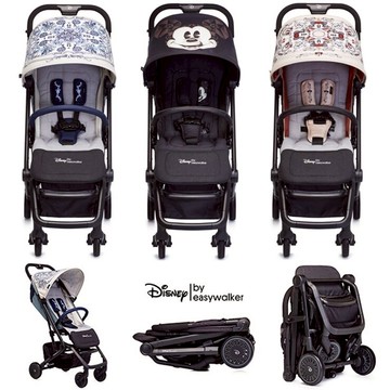 贈雨罩+前扶手 Easywalker Disney XS 傘推車/手推車-米奇/鑽石/米妮(三折口袋車)