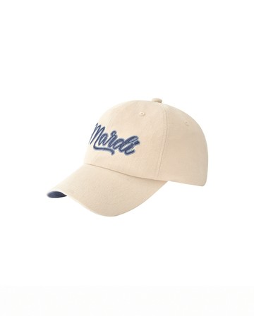 MARDI MERCREDI 曹柔理同款 棒球帽 淺米色 復古標誌 草寫LOGO 可調式 CAP MARDI CHAIN VINTAGE LOGO