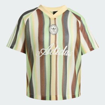 Adidas 愛迪達 Knit Jersey KY3162 女 針織寬鬆球衣 黃 條紋 亞版 V領 休閒穿搭