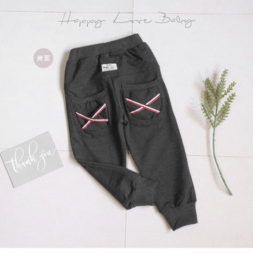 韓版口袋布標舒適棉長褲 秋冬童裝 男童長褲 男童休閒褲 男童外出褲 男童褲子 休閒長褲 秋冬長褲