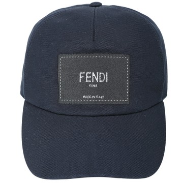 FENDI 芬迪 Roma 深藍色帆布棒球帽