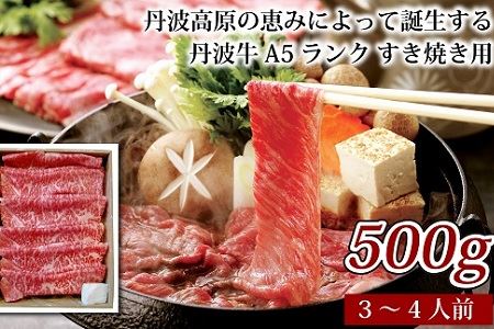 丹波牛 A5ランク すき焼き用 国産牛 すき焼き 丹波牛 すき焼き 赤身 すき焼き 霜降り すき焼き すき焼き用牛肉 すき焼き500g すき焼き3~4人前 京都 すき焼き 京丹波町 すき焼き   [050IZ002]