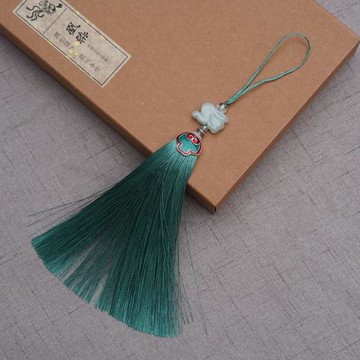 古風壓襟扇墜配飾旗袍掛件中式翡翠小兔子兔年掛墜笛穗荷包穗流蘇