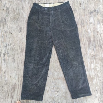 復古 80 年代 Berle 燈芯絨打褶長褲