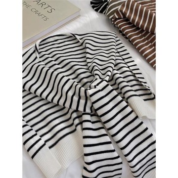 條紋針織小披肩女春秋夏外搭辦公室網紅空調房護頸椎圍巾肩搭坎肩