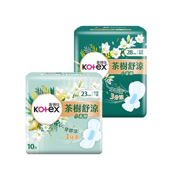【蝦皮直營】Kotex 靠得住 茶樹舒涼棉小蒼蘭(涼感衛生棉) (23cm 10片/28cm 9片)包