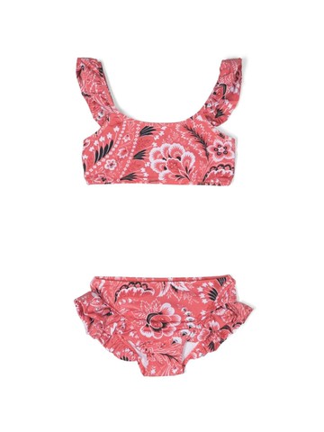 ETRO KIDS - paisley-print ruffled bikini - kids - Polyamide/Elastane/Polyamide - 4 yrs - Pink