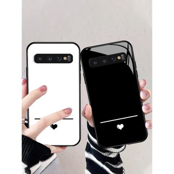 適用三星s10手機殼s10+新款s9保護套s9plus愛心全包鏡頭ins風情侶網紅外殼時尚防滑防摔超薄潮牌簡約玻璃男女