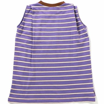 日本 BREEZE - 百搭可愛條紋無袖洋裝-紫