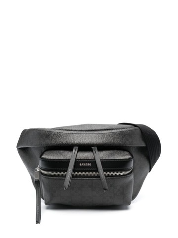 SANDRO - logo-plaque belt bag - men - Polyester/Polyester/Polyamide/Polyurethane/Calf Leather - One Size - Black