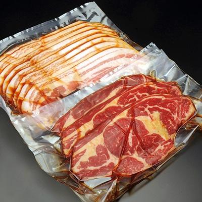 ふるさと納税 森町 老舗焼肉店の焼肉セット国産牛ロース300g　道産豚バラ400g