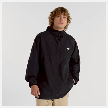NEW BALANCE NB 外套 男 運動連帽外套 可收納 黑 MO51501BK