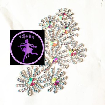 飛舞的裙邊拉丁舞國標舞民族舞頭飾鑲鉆少兒演出飾品配飾舞蹈頭花