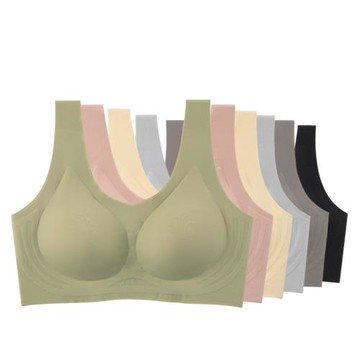 大碼無痕成人背心式少女初中生睡眠文胸無鋼圈內衣點膠薄款文胸