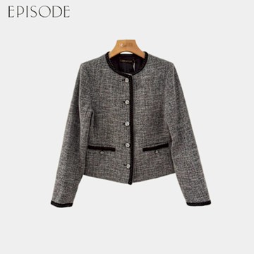 EPISODE - 氣質小香風圓領滾邊編織造型外套144021