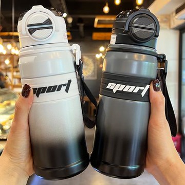 保溫杯2025新款男款大容量不銹鋼吸管水杯小學生上學專用兒童水壺