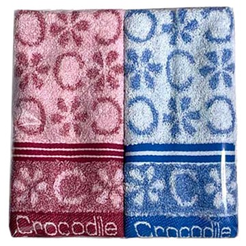 Crocodile 鱷魚 慶中元花物語提花毛巾 精梳棉  顏色隨機  2條
