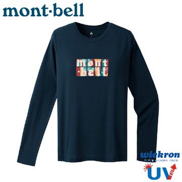 【Mont-Bell 日本 女 WIC.L/S T LAKESHORE 長袖排T《海軍藍》】1114859/排汗衫/運動衣