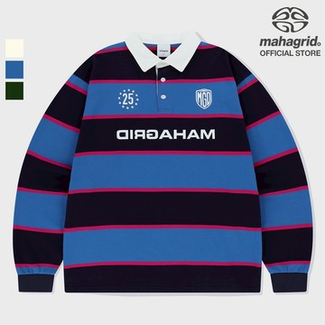 [MAHAGRID] 條紋橄欖球襯衫_unisex_korean styleSTRIPE RUGBY SHIRT