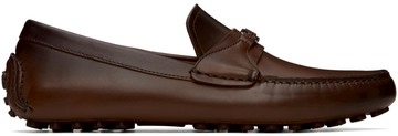 Ferragamo 棕色 Gancini Ornament Driver 乐福鞋