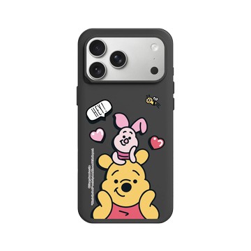 iPhone 17 Pro Max SolidX 黑 - 迪士尼-小熊維尼 Disney Winnie The Pooh - 維尼、小豬和蜜蜂