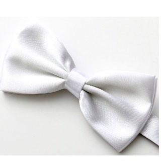 拉福，純白亮面領結結婚領結糾糾 (純白色)