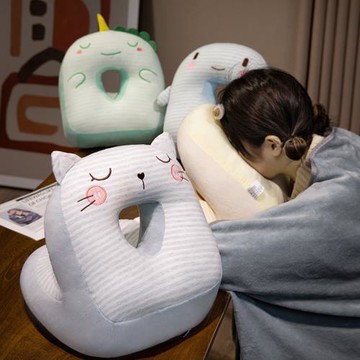 卡通A類嬰兒棉午睡枕小學生午休趴趴枕抱枕辦公室趴睡枕頭枕批發