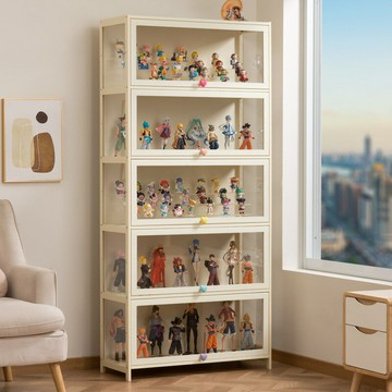 【含稅/免運】 手辦樂高展示柜子家用奶油風防塵亞克力透明模型玩具盲盒陳列柜子