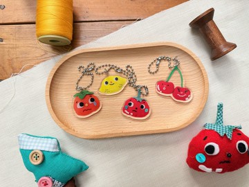 拼布日記壓克力鑰匙圈