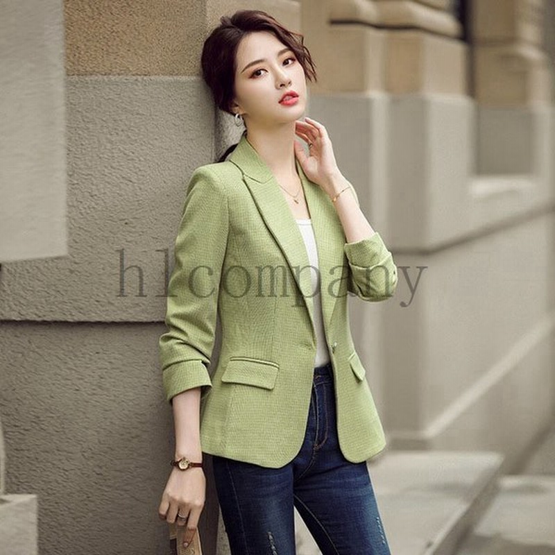 テーラードジャケットレディース夏薄手サマージャケットビジネスフォーマルチェック柄ブレザーおしゃれ通勤着痩せスーツジャケット2色 通販 Lineポイント最大get Lineショッピング
