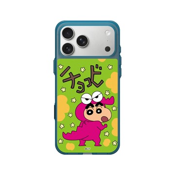 iPhone 17 Pro Max Clear (相機按鈕) 夜幕藍 - 蠟筆小新 Crayon Shinchan - 小新鱷魚阿山款