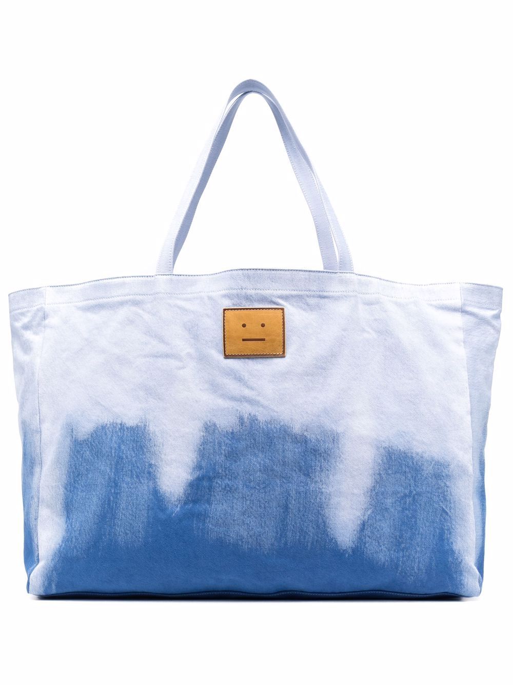 Acne Studios - logo-patch bleached-effect tote bag - unisex - CottonCotton - One Size - Blue