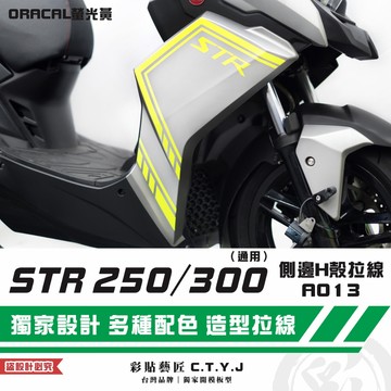 彩貼藝匠 STR 250／300（通用）側邊H殼 拉線A013（一對）3M反光貼紙 ORACAL螢光貼 拉線設計 裝飾