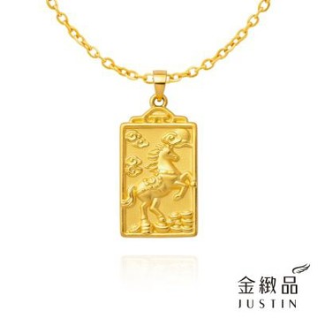 金緻品 黃金墜子 平安無事馬牌 0.81錢