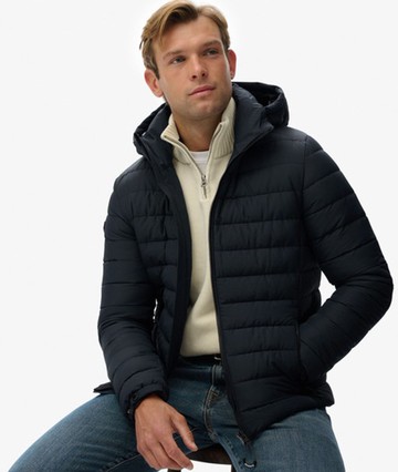 Superdry Men's Hooded Fuji Padded Jacket Navy Size: L