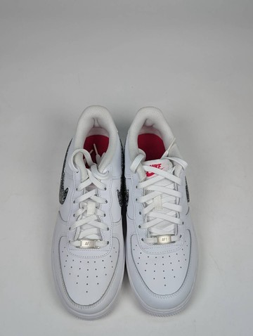 微瑕疵-左右腳中底鞋底鞋面色差右腳內外側勾勾氧化 DC9651-100 7Y Nike Air Force 1 LV8 GS '' Silver '' 銀勾 全白 女款