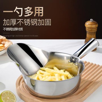 聯娜不銹鋼鴨嘴勺打包盆拌撒瓢料炸雞柳排薯條鏟子大漏斗裝袋商用