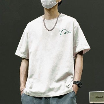 【臺灣出貨】純棉t恤男夏季新款圓領t恤男寬鬆上衣棉質上衣日係上衣100%純棉T恤男t恤男生T恤潮牌簡約百搭短袖短袖T恤男
