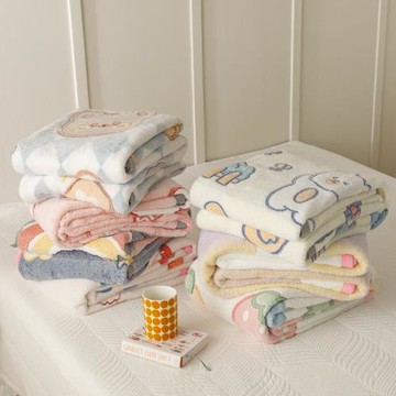 珊瑚絨毛毯加厚雪花牛奶絨空調毯午睡小毯子辦公室披肩毯沙發蓋毯