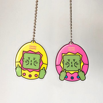 cheeky cheeky 厚面子 惡搞他媽的哥池 Y2K風壓克力鑰匙圈 匙扣