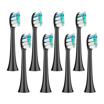 【日本代購-現貨】BRUSHMO 飛利浦Sonicare 相容鑽石清潔 刷頭黑色 標準型 8件