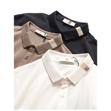 滿分推薦！外貿男裝尾貨男士商務休閑翻領長袖T恤純色百搭POLO衫