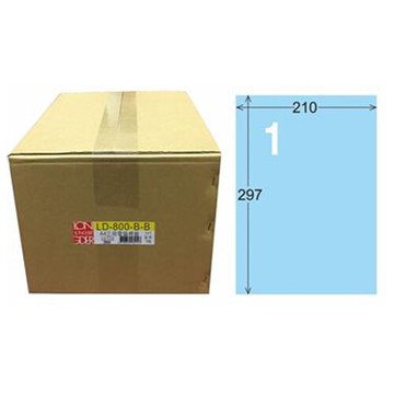 【龍德】A4三用電腦標籤 297x210mm 淺藍色 1000入 / 箱 LD-800-B-B