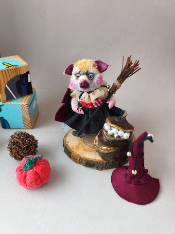 Miniature plush  figurine donkey-